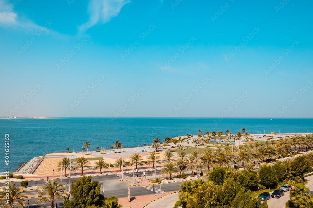 Fototapeta premium Marjan island, Ras al Khaimah city in the UAE, kurort view