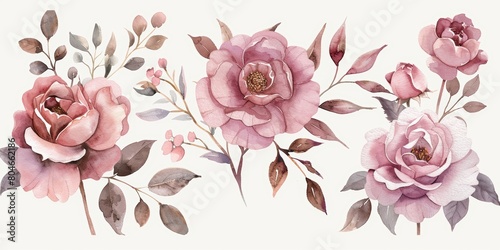 Fototapeta Naklejka Na Ścianę i Meble -  Delicate Pink Rose Bouquet Frame Generative AI