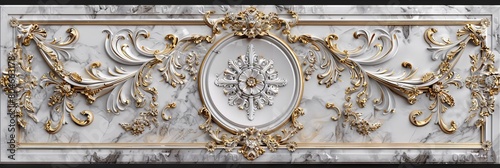 Baroque, barocco ornate gold and marble ceiling non linear reformation design. elaborate ceiling with intricate accents depicting classic elegance and architectural beauty