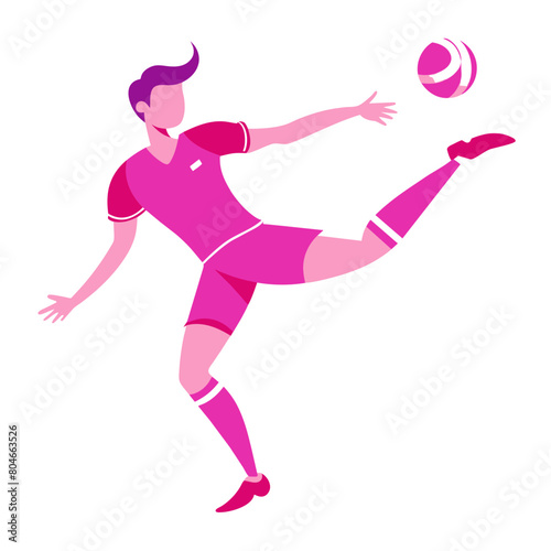 football player hits the ball vector art illustration