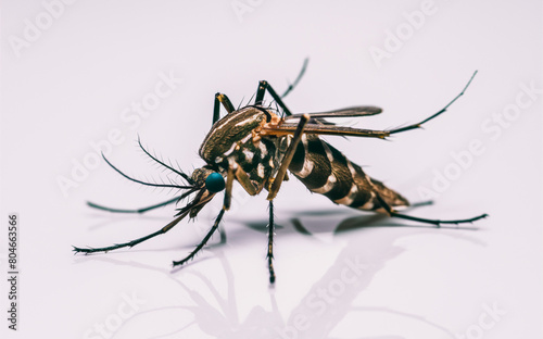 Close-up of a mosquito in a neural network view.