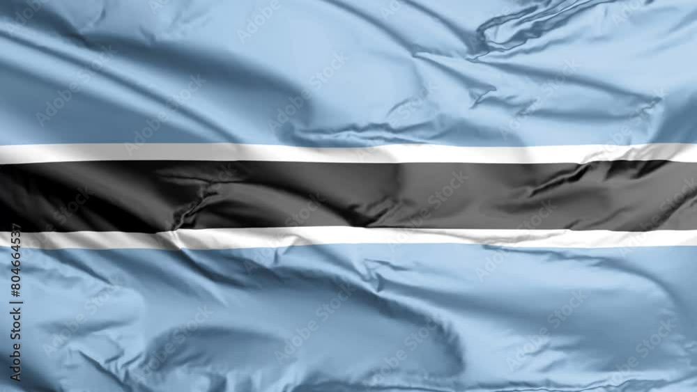 waving flag of botswana
