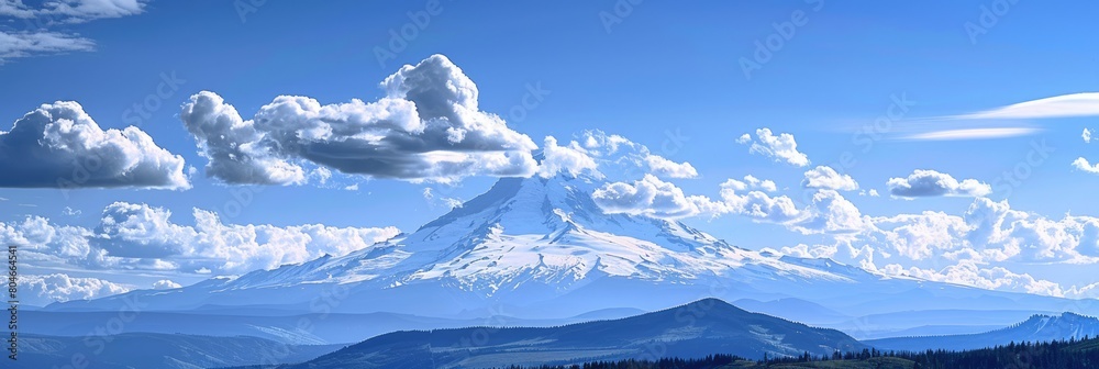 Stunning Landscape View of Snow-Capped Mountain from Underwood