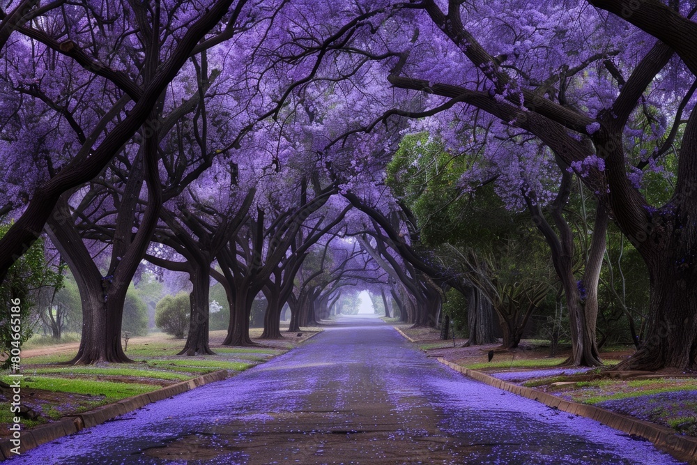 Johannesburg's Magical Jacaranda Trees in Full Bloom. Purple Paradise: A Scenic October Landscape Johannesburg's Magical Jacaranda Trees in Full Bloom. Purple Paradise: A Scenic October Landscape