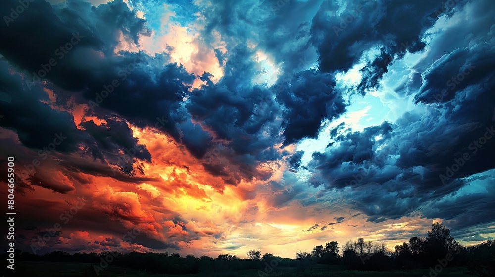 great  Dramatic skies with vibrant colors and silhouettes