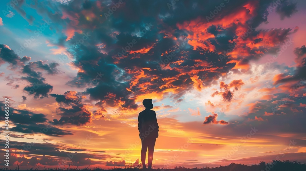 scenery of Dramatic skies with vibrant colors and silhouettes
