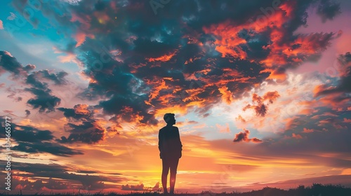 scenery of Dramatic skies with vibrant colors and silhouettes