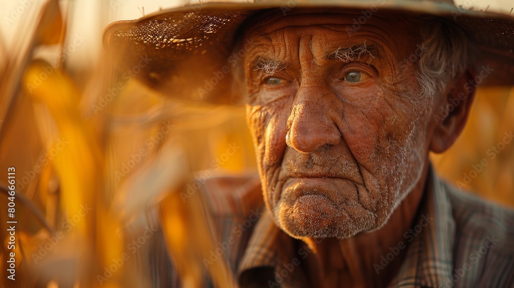 A poignant photograph shows a farmer in tears amidst his barren wheat field, with cracked, dry earth extending into the distance. A poignant photograph shows a farmer in tears amidst his barren wheat field, with cracked, dry earth extending into the distance.