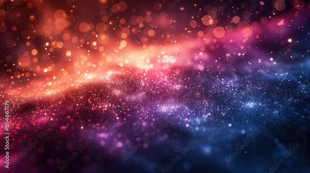 A colorful galaxy with a purple and blue background and a red