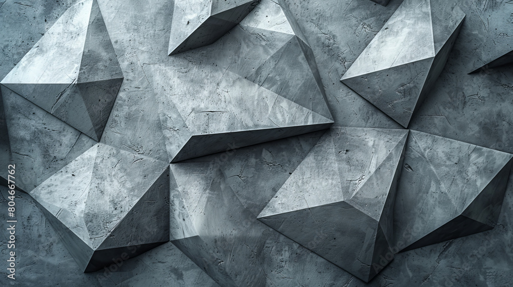 A wall of grey stone with a pattern of triangles A wall of grey stone with a pattern of triangles