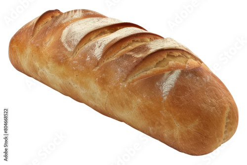 Loaf of sourdough bread isolated on transparent background.