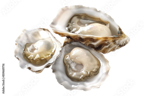 Pearl oysters isolated on transparent background.