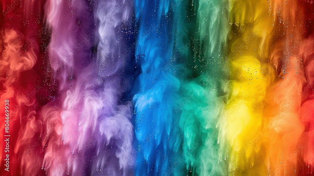  A rainbow-colored wallpaper with smoke rising from the top