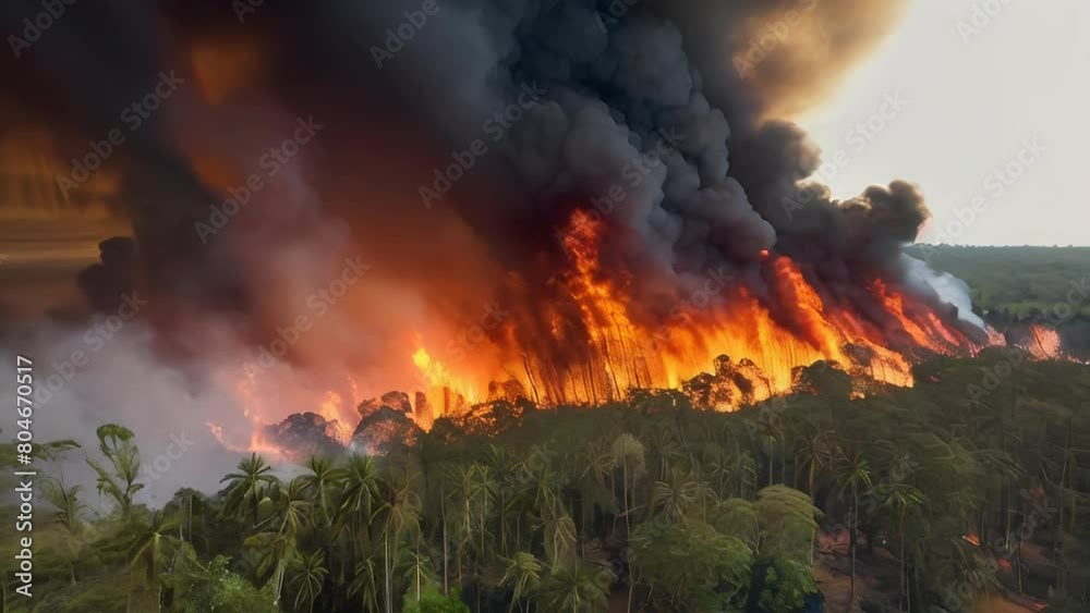 Wildfire disaster in tropical forest caused by human Wildfire disaster in tropical forest caused by human
