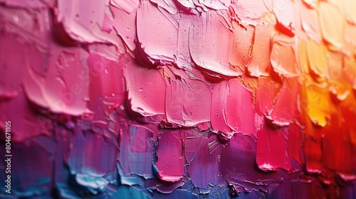  Close-up painting with vibrant colors and visible brushstrokes