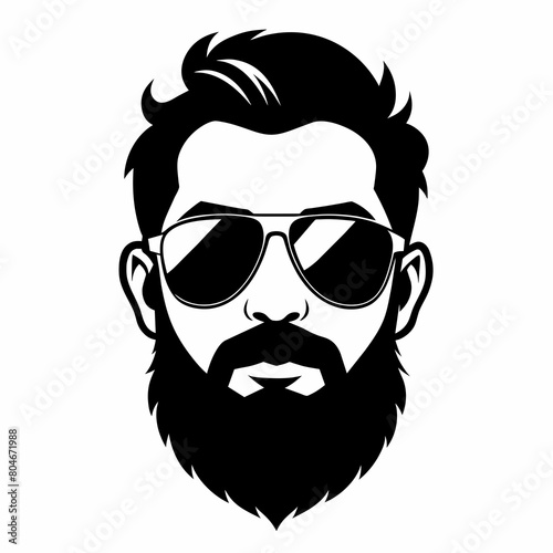 Beard, sunglasses, front view, white background © Chayon Sarker