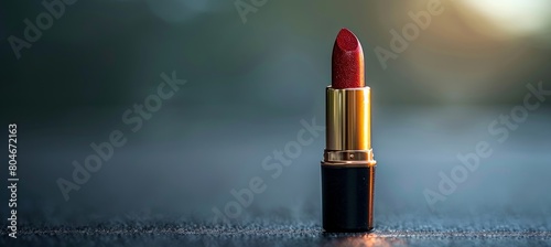 Vibrant red lipstick macro close up   bold, luxurious, glossy beauty shot catching light perfectly photo