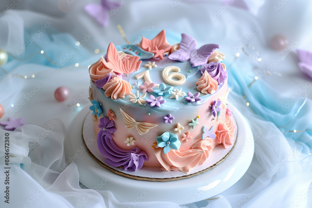 A beautiful birthday cake. 16 years old A beautiful birthday cake. 16 years old