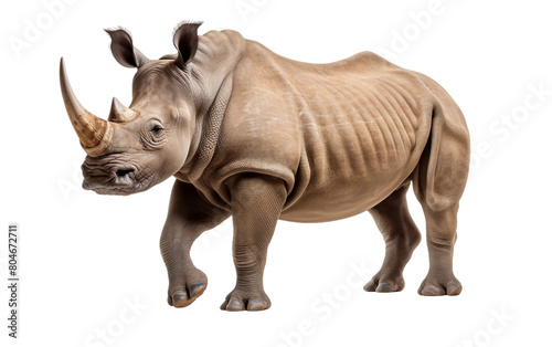 Regal Rhino Isolated On Transparent Background PNG.