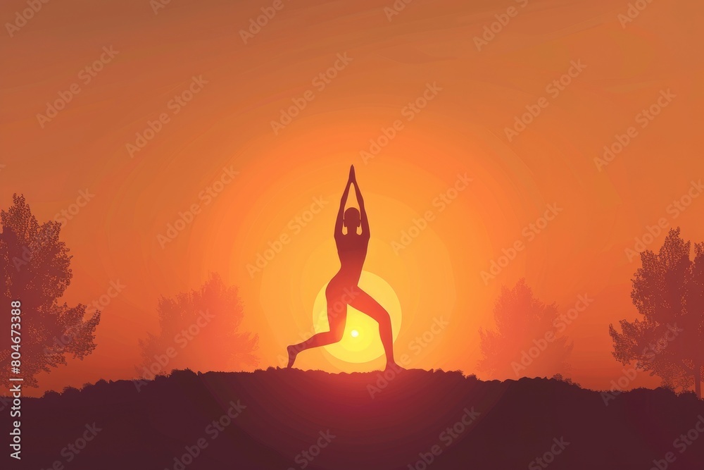 International Yoga Day background - generative ai