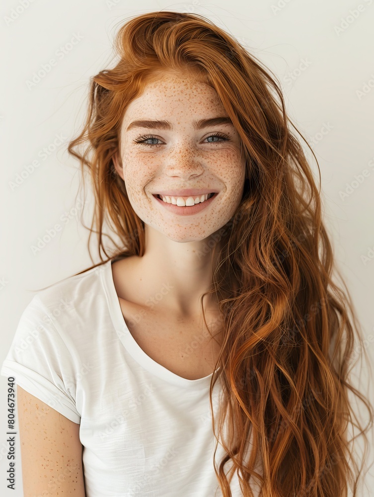 Fototapeta premium Close up of a woman with red hair