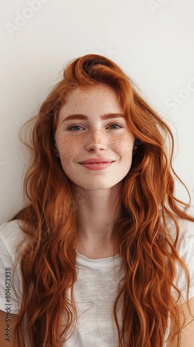 Close up of a woman with red hair