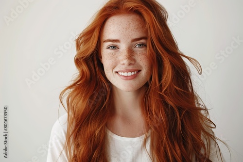 Close up of a woman with red hair