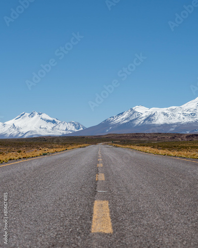 Atacama Desert Mountains and road.