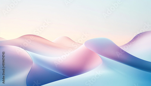 Blue abstract wave illustration with curved lines for a background design photo