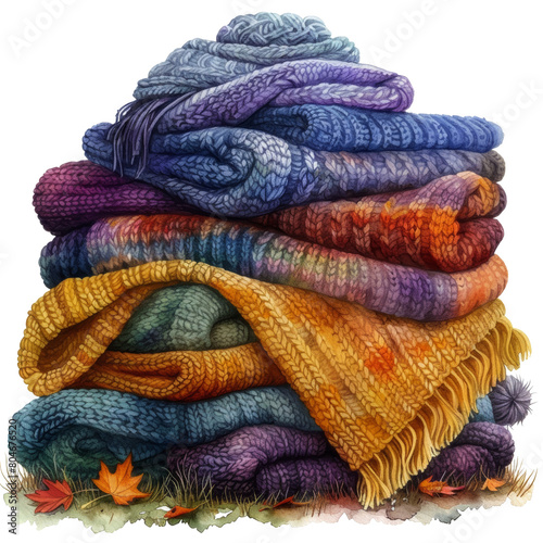 Stack of Blankets Piled Up