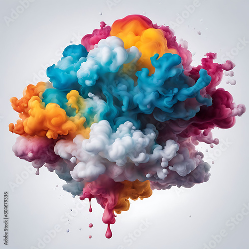 Smokey abstract colorful background ink in water cloud
