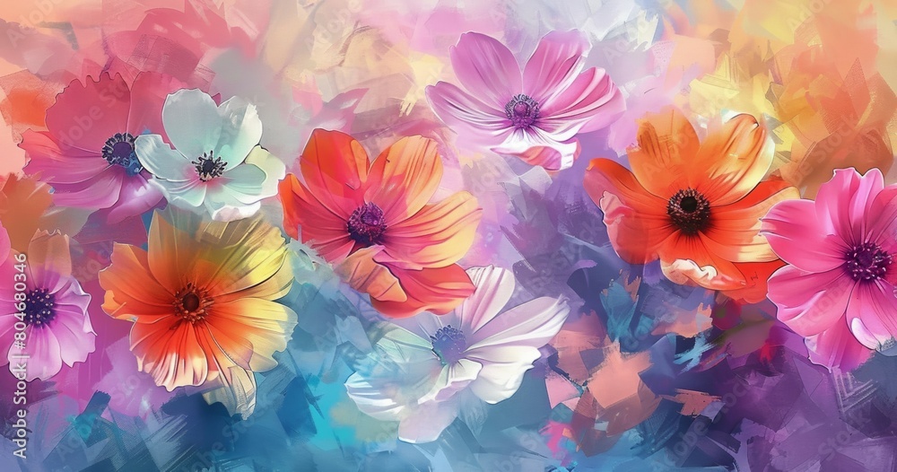 colorful abstract background with beautiful flowers illustration, colourful floral wallpaper colorful abstract background with beautiful flowers illustration, colourful floral wallpaper