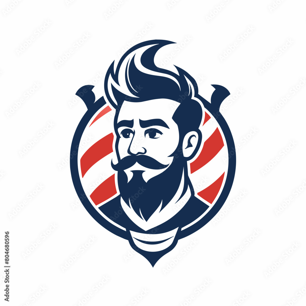 Logo for a Barber Shop, simple clean logo, Creative Logo Icon, 2d style,  