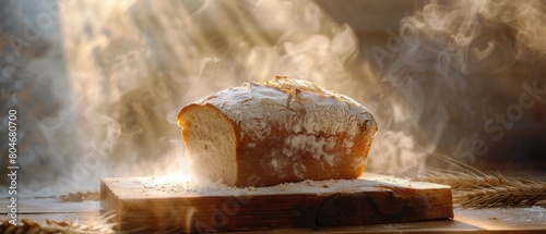 Loaf of Bread on Wooden Table