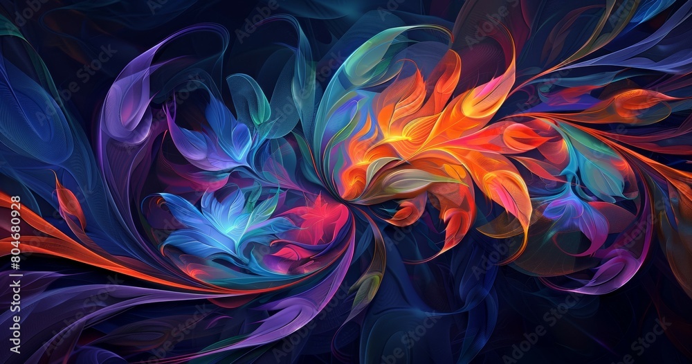 abstract colourful background with swirl and wave patterns, colorful fusion wallpaper