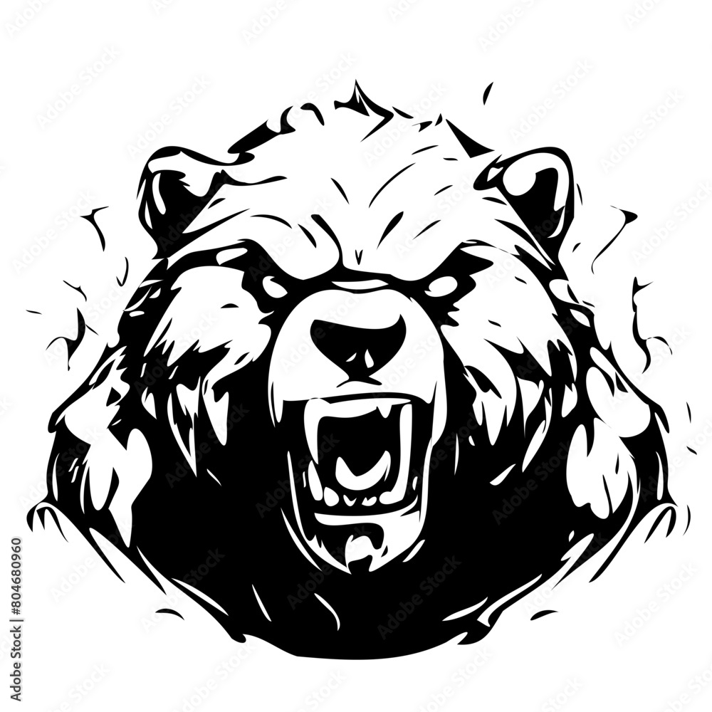 Fototapeta premium bear growled, angry.