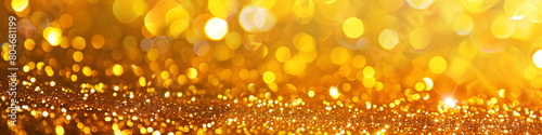 Sunny Yellow Glitter on a Blurry Abstract Backdrop, Cheerful and Bright for Happy Themes