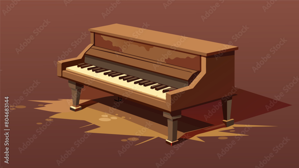 A worn piano sits in the corner ready to add a touch of classic charm to any track. Vector illustration A worn piano sits in the corner ready to add a touch of classic charm to any track. Vector illustration