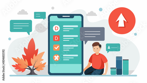 A disaster response app specifically designed for individuals with dyslexia featuring texttospeech capabilities and simplified instructions.. Vector illustration