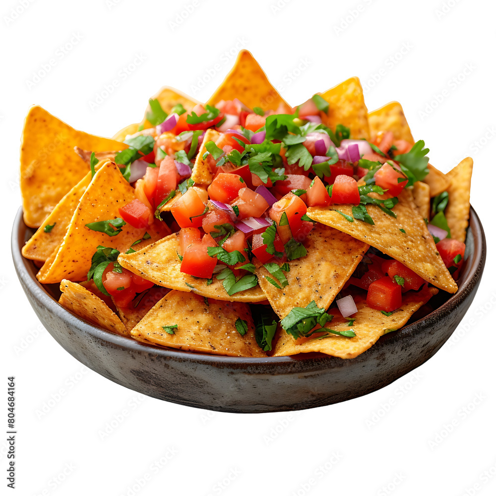 Spicy Nachos Isolated on Transparent Background