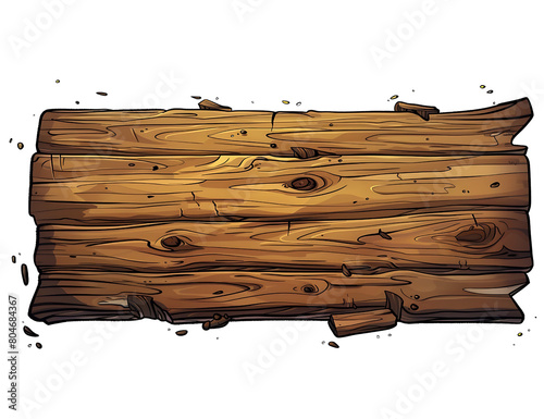 Stylized Wooden Plank in Comic Style