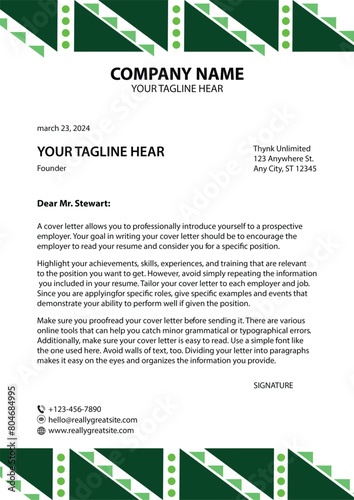 Modern business and corporate letterhead template