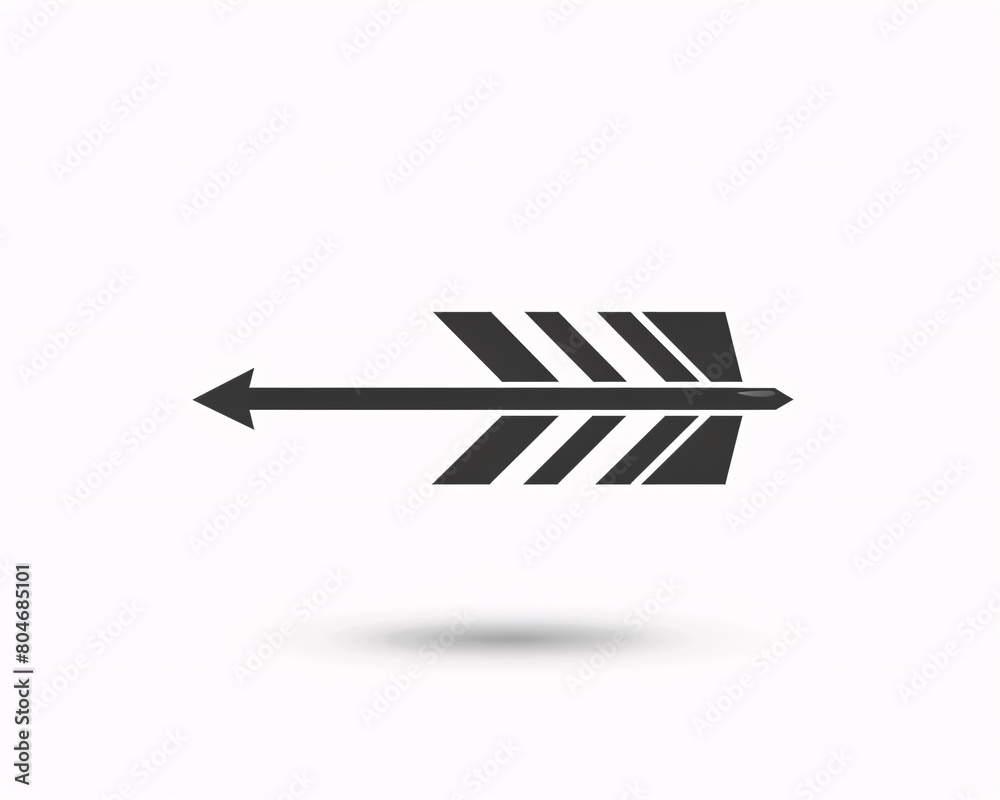 a black arrow pointing backwards the left