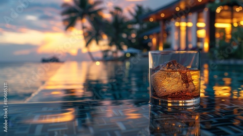 Glass of Whiskey on Table