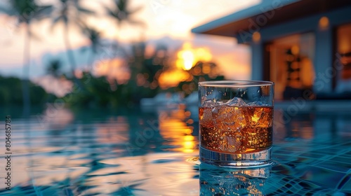 Glass of Whiskey on Table