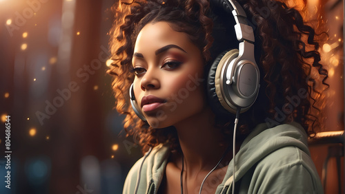person listening to music