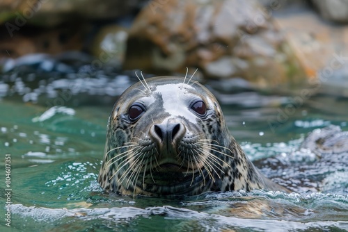 grey seal - wildlife - Helgoland 4K. Beautiful simple AI generated image in 4K, unique. © ArtSpree