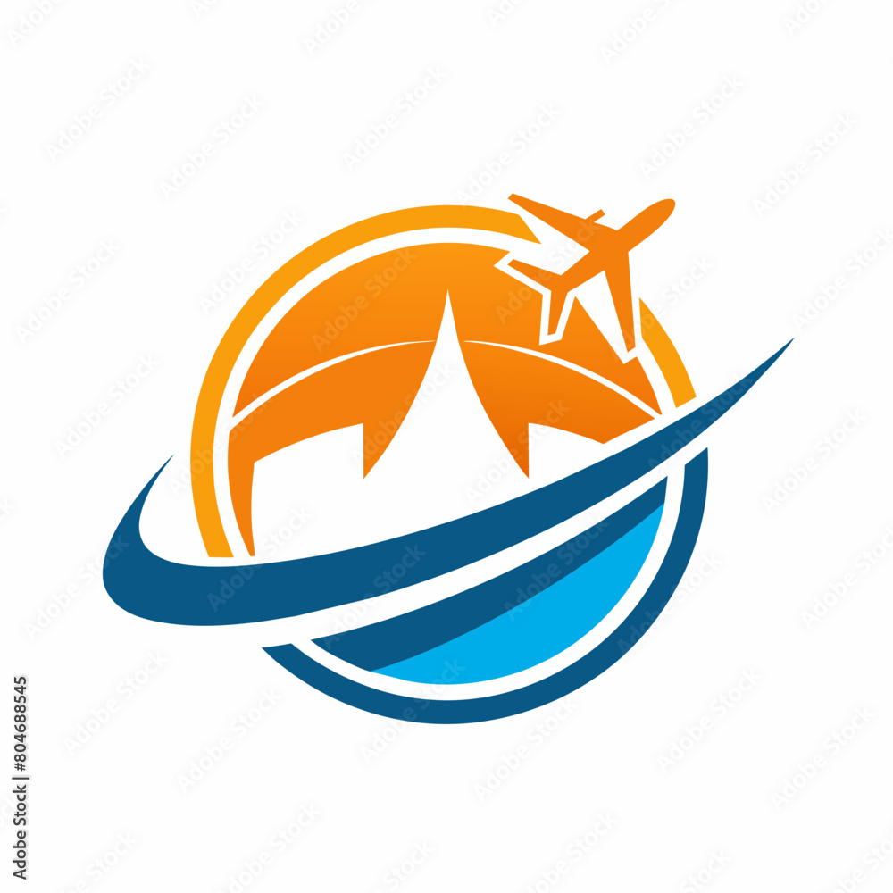 Logo for a Travel Agency, simple clean logo, Creative Logo Icon,  2d style,   vector icon, vector illustration