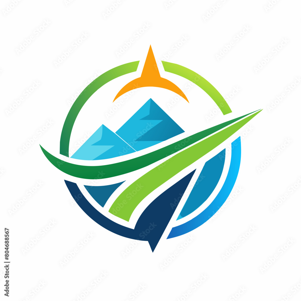 Logo for a Travel Agency, simple clean logo, Creative Logo Icon,  2d style,   vector icon, vector illustration