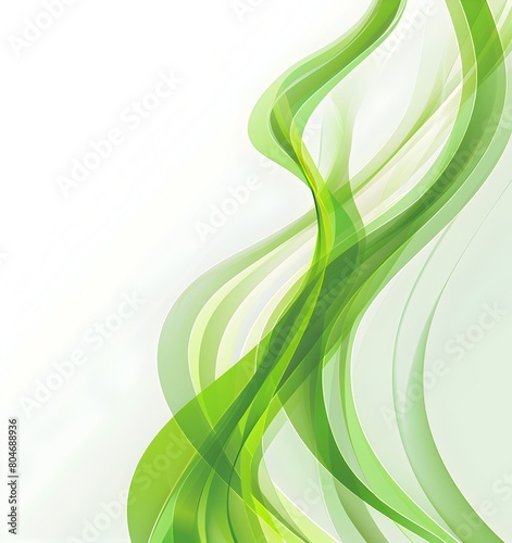 Abstract green wavy vector background on white isolated background, detailed and sharp, professional photography using a Leica M6 film camera in style of stock photo, hyper realistic 